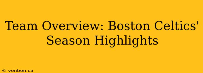 Team Overview: Boston Celtics' Season Highlights