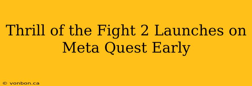 Thrill of the Fight 2 Launches on Meta Quest Early