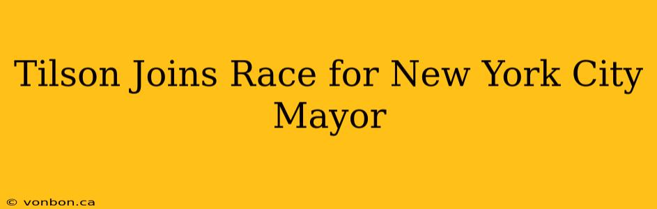 Tilson Joins Race for New York City Mayor