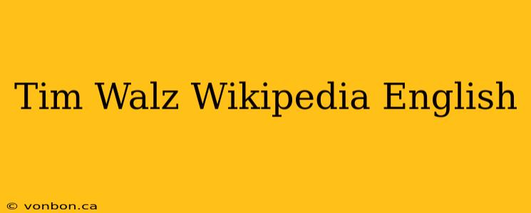 Tim Walz Wikipedia English