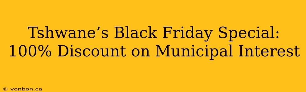 Tshwane’s Black Friday Special: 100% Discount on Municipal Interest