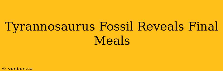 Tyrannosaurus Fossil Reveals Final Meals