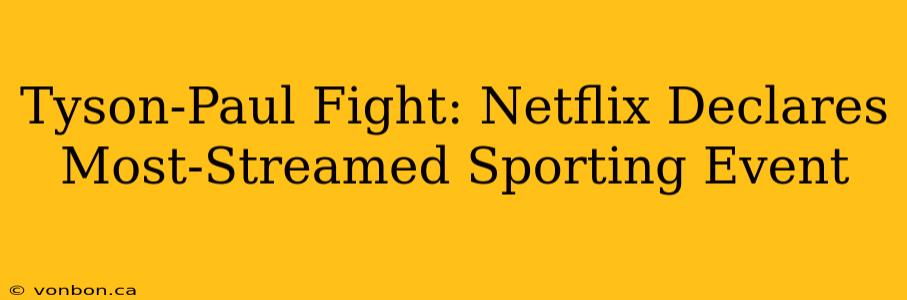 Tyson-Paul Fight: Netflix Declares Most-Streamed Sporting Event