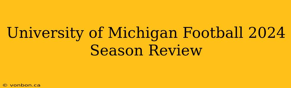 University of Michigan Football 2024 Season Review