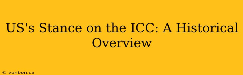 US's Stance on the ICC: A Historical Overview