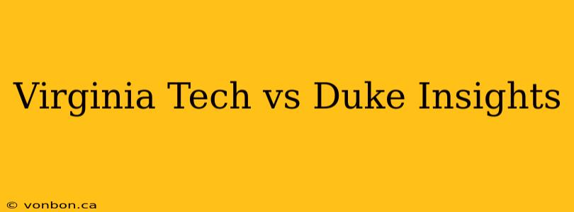 Virginia Tech vs Duke Insights