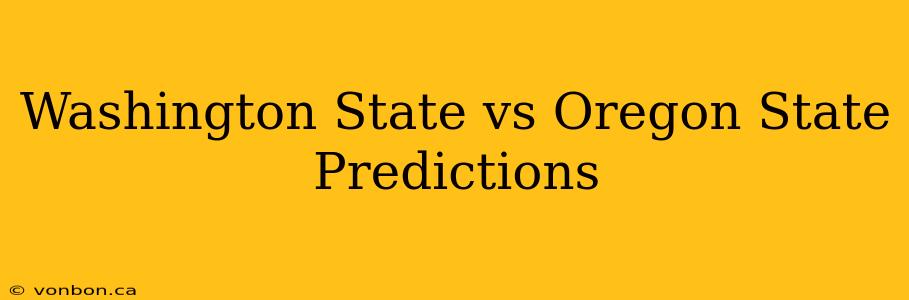 Washington State vs Oregon State Predictions