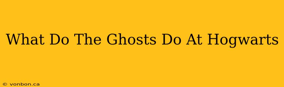 What Do The Ghosts Do At Hogwarts