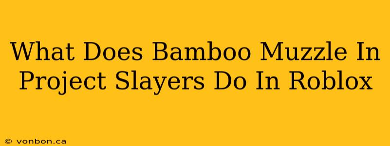 What Does Bamboo Muzzle In Project Slayers Do In Roblox