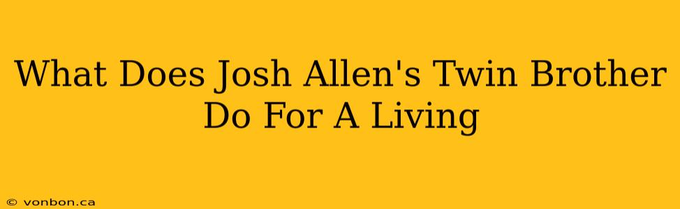 What Does Josh Allen's Twin Brother Do For A Living