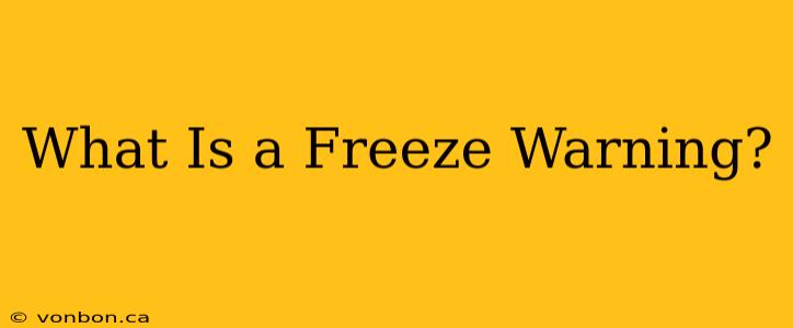 What Is a Freeze Warning?