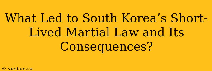 What Led to South Korea’s Short-Lived Martial Law and Its Consequences?