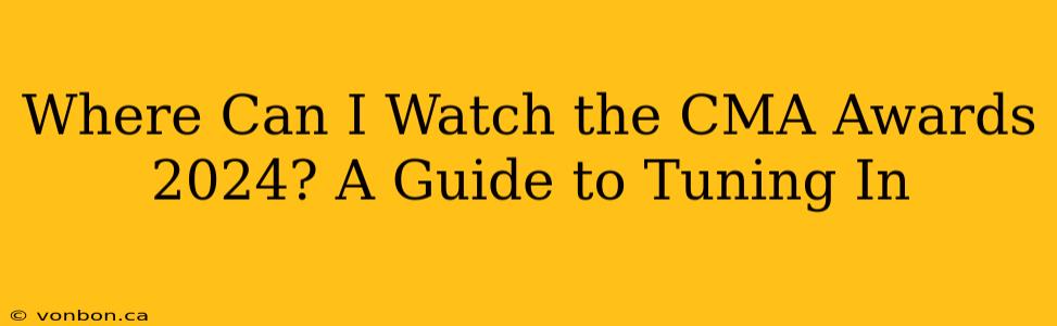 Where Can I Watch the CMA Awards 2024? A Guide to Tuning In