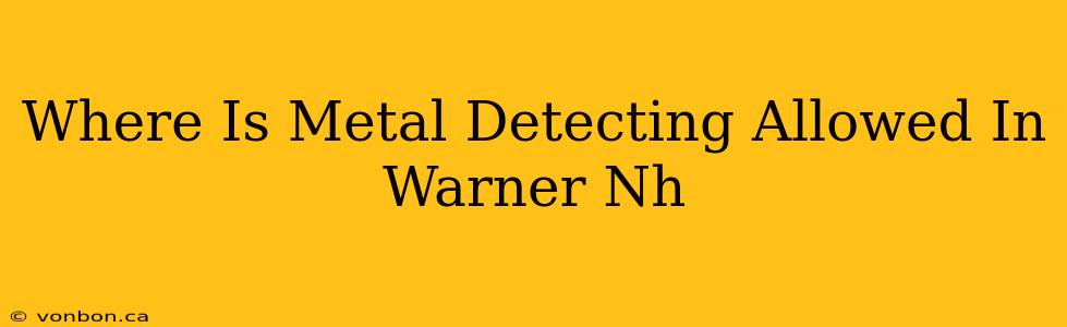 Where Is Metal Detecting Allowed In Warner Nh