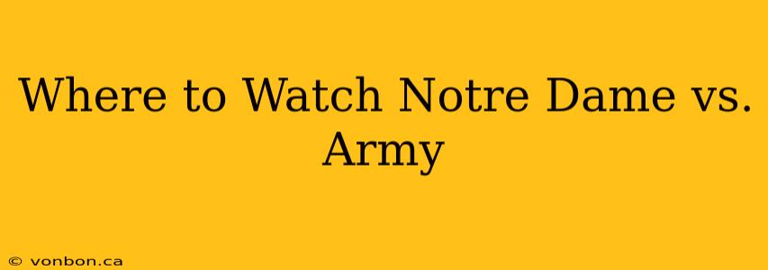 Where to Watch Notre Dame vs. Army