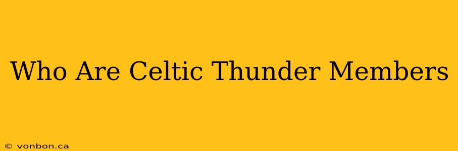 Who Are Celtic Thunder Members