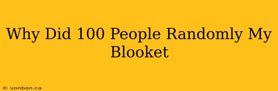 Why Did 100 People Randomly My Blooket