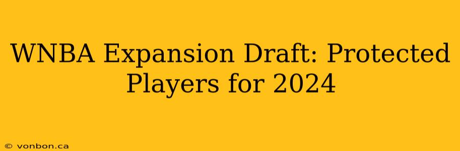 WNBA Expansion Draft: Protected Players for 2024