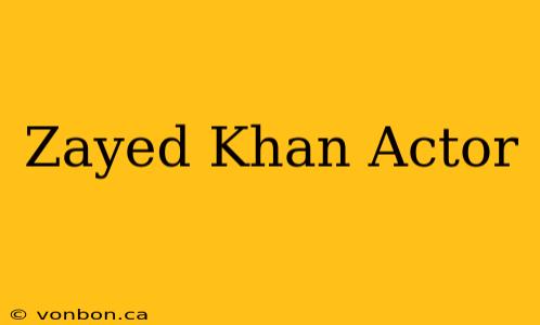 Zayed Khan Actor