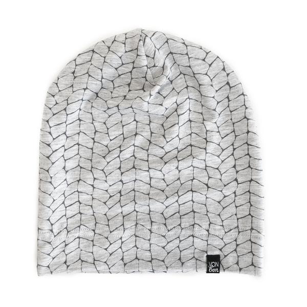 VONBON GRAY BAMBOO SLOUCHY BABY AND KIDS BEANIE