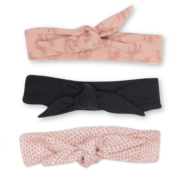 PINK AND BLACK BABY HEADBANDS