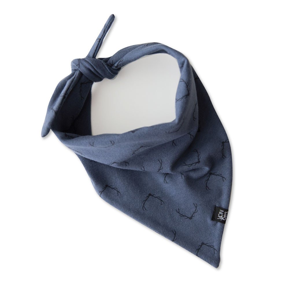 vonbon blue organic cotton boys baby bib bandana