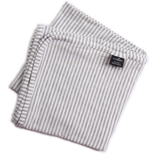 BABY NEWBORN SWADDLE BLANKET STRETCHY GRAY STRIPE
