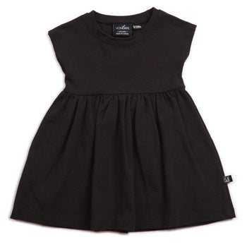 ORGANIC BLACK BABY GIRLS DRESS LBD CAP SLEEVE