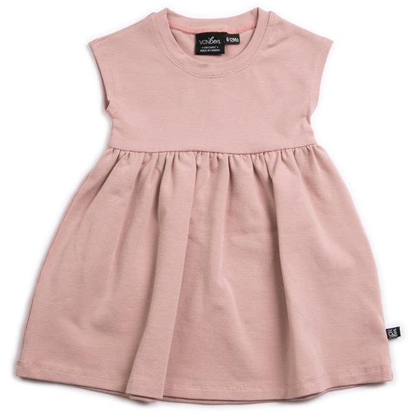 VONBON GIRLS DRESS BAMBOO ORGANIC COTTON BLUSH PINK
