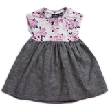 VONBON CAP SLEEVE DRESS WILD FLOWER CHAMBRAY PARTY DRESS