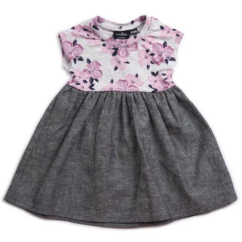 CAP SLEEVE DRESS | WILD FLOWER/CHAMBRAY