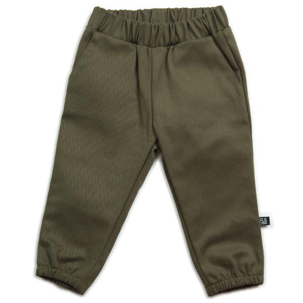 VONBON BOYS KIDS ORGANIC COTTON ELASTIC CUFF PANTS GREEN