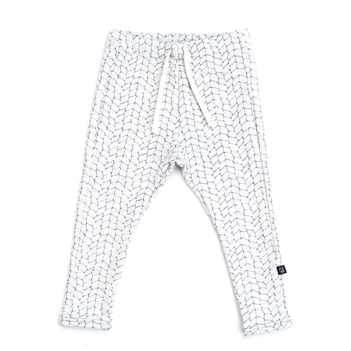 VONBON FLEECE SKINNY SWEAT PANTS LEGGING BAMBOO ORGANIC COTTON CHUNKY CABLE PRINT