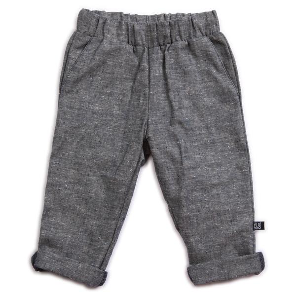 VONBON TROUSER CHAMBRAY DENIM ROLLED CUFF PANT LINEN