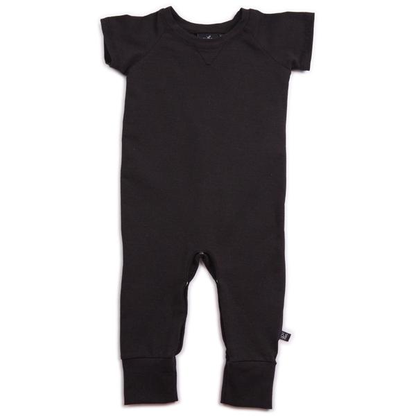 VONBON SHORT SLEEVE ROMPER BLACK ONESIE PLAYSUIT SUMMER
