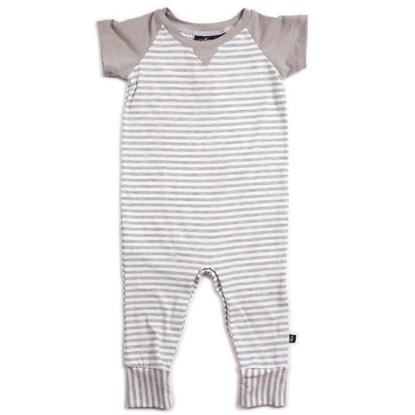 VONBON ORGANIC COTTON BAMBOO ONESIE ROMPER GRAY