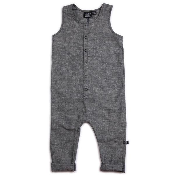 VONBON CHAMBRAY LINEN ROMPER PLAYSUIT ONESIE DENIM SUMMER