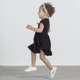 ORGANIC BLACK BABY GIRLS DRESS LBD CAP SLEEVE