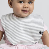 VONBON BABY BIB SNAP BACK CHAMBRAY GRAY STRIPE