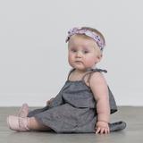 VONBON GIRLS CHAMBRAY DENIM DRESS TIE STRAP SUMMER BABY