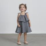 VONBON GIRLS CHAMBRAY DENIM DRESS TIE STRAP SUMMER