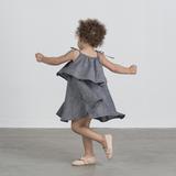 VONBON GIRLS CHAMBRAY DENIM DRESS TIE STRAP SUMMER CANADIAN MADE