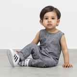 VONBON CHAMBRAY LINEN ROMPER PLAYSUIT ONESIE DENIM SUMMER