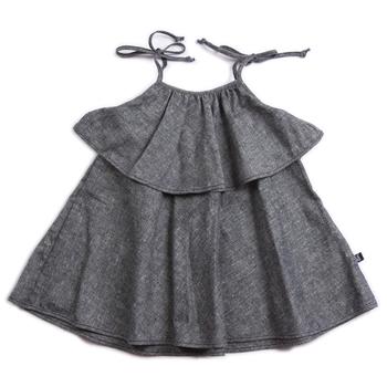 VONBON GIRLS CHAMBRAY DENIM DRESS TIE STRAP SUMMER