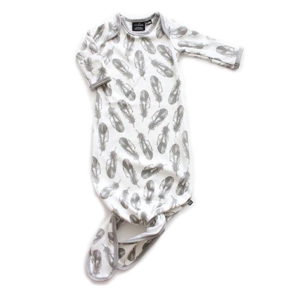 Organic Cotton "No Fuss" Knotted Sleeper | Gray Feather