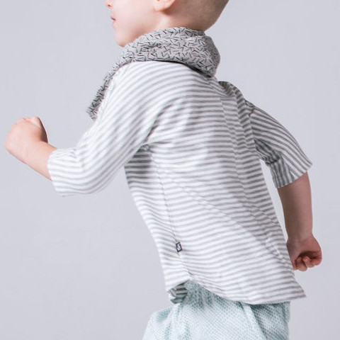 Phoenix 3/4 Sleeve Tshirt | Gray Stripe