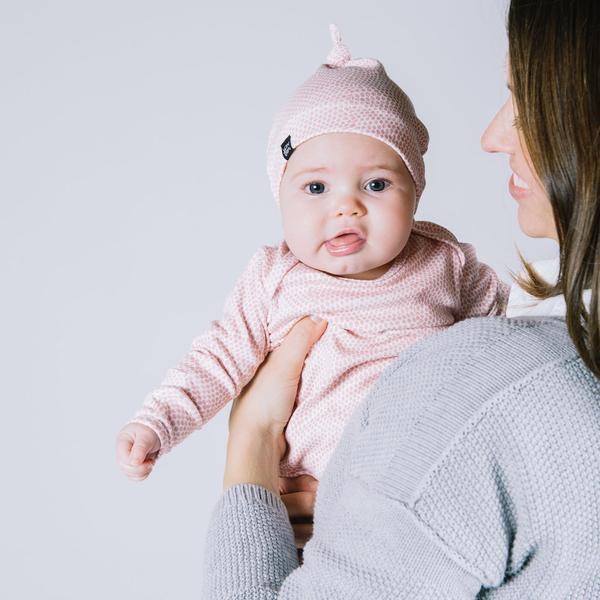 VONBON ORGANIC COTTON BABY SLEEPER PINK