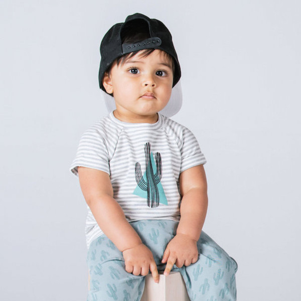 vonbon bamboo stripe cactus tshirt